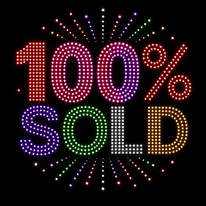 100 Percent Sold drone show figure made from glowing dots