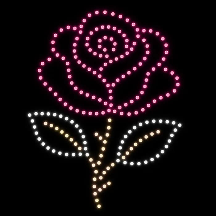 Rose For Her Simple Icon love drone show formation, 200 drones