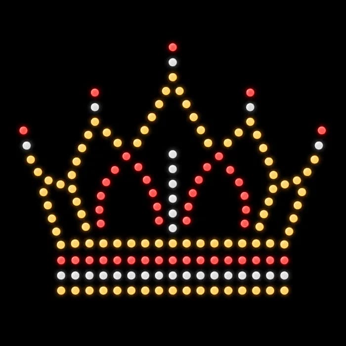 Queen Crown Simple Icon love drone show formation, 150 drones