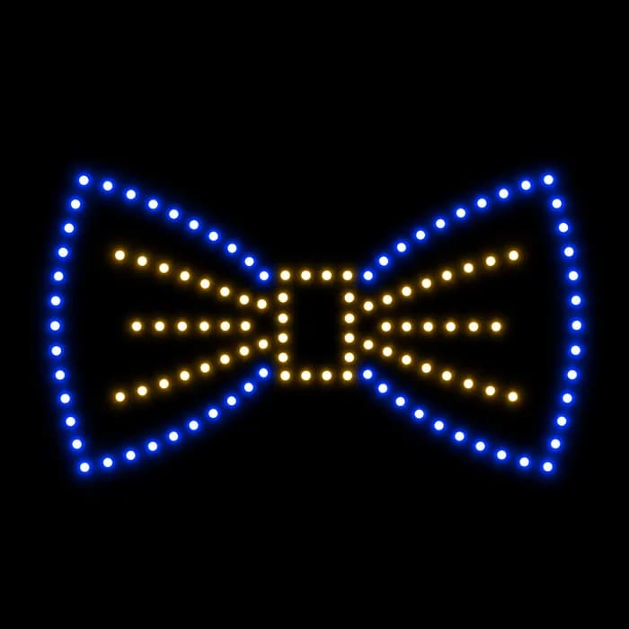 Groom bow tie wedding drone show figure made from glowing dots