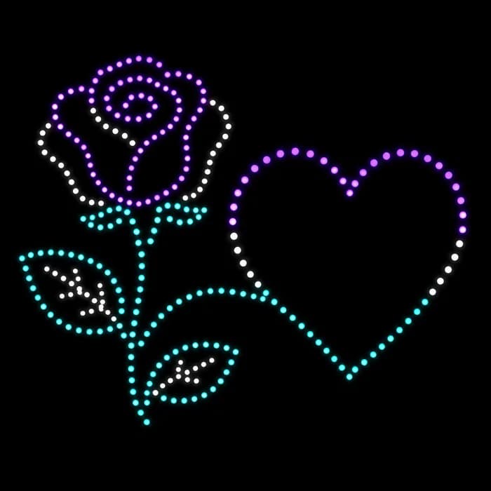Rose For Her With Heart love drone show formation, 300 drones