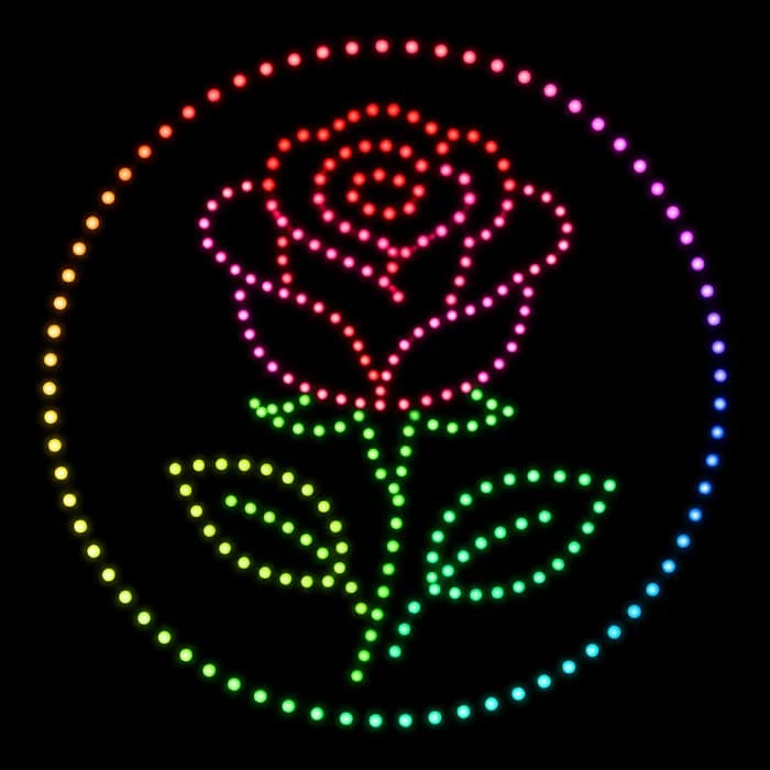 Rose For Her In Circle Frame love drone show formation, 300 drones