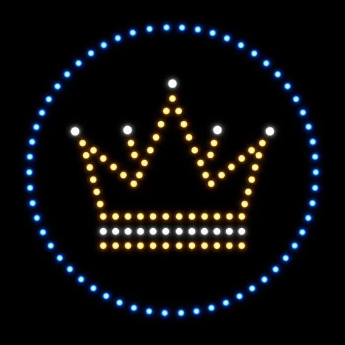 Queen Crown In Circle Frame love drone show formation, 150 drones